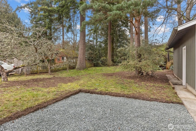 view of yard featuring fence