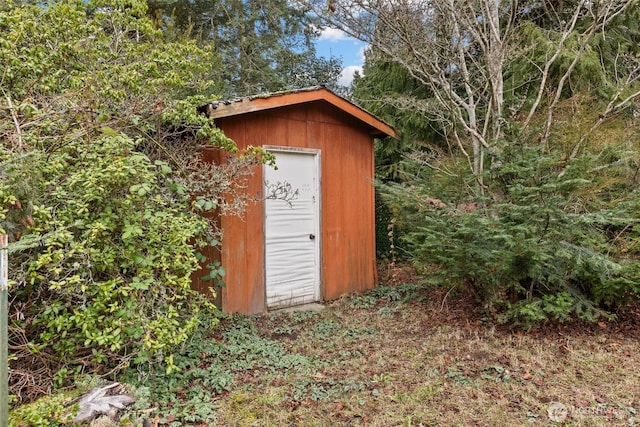 view of shed