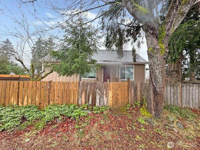 view of front of house with fence private yard