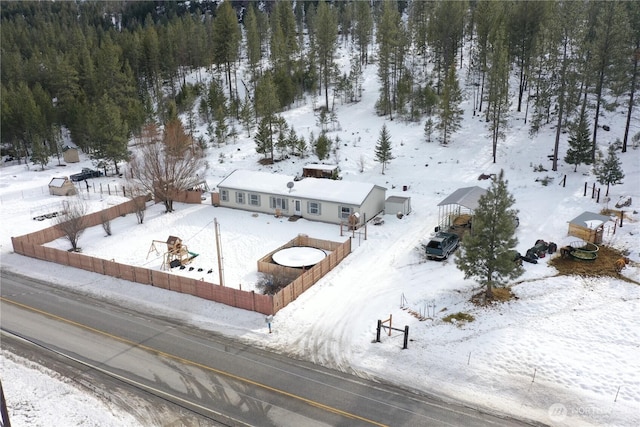 view of snowy aerial view