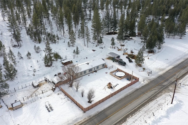 view of snowy aerial view