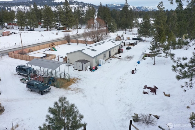 view of snowy aerial view