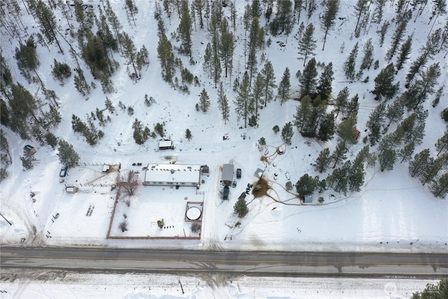 view of snowy aerial view