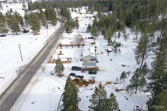 view of snowy aerial view