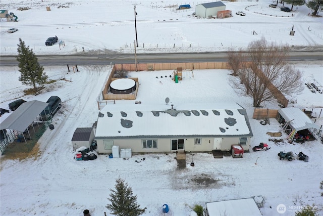 view of snowy aerial view