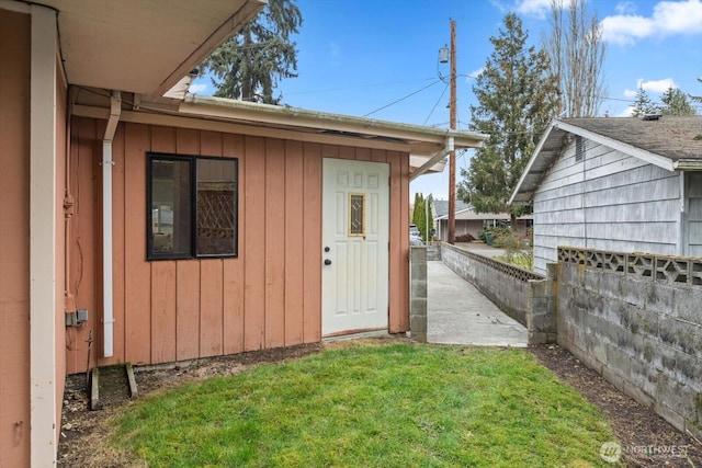 view of outdoor structure featuring fence