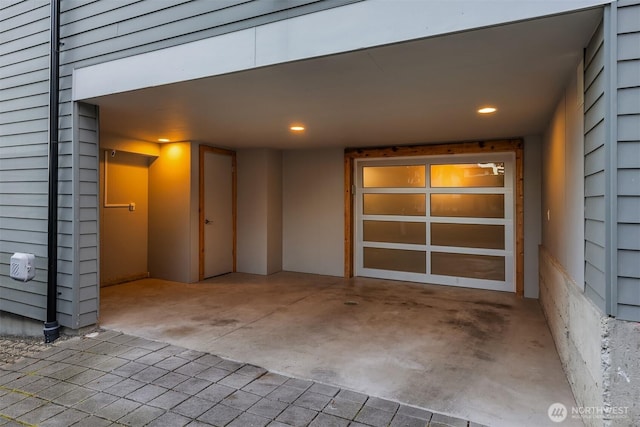 exterior space with recessed lighting