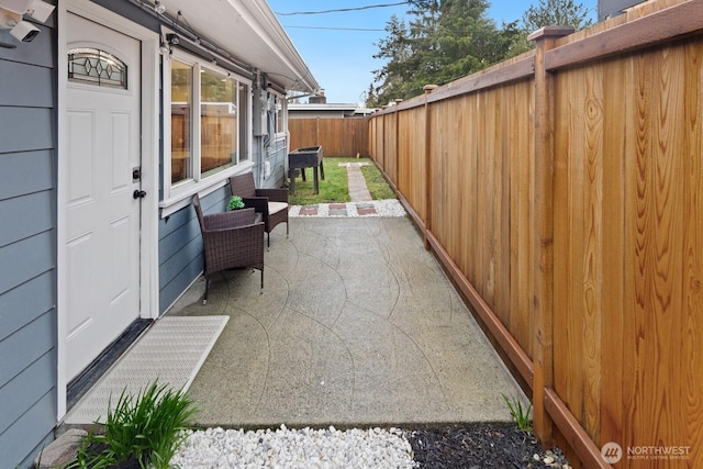 view of patio / terrace featuring a fenced backyard