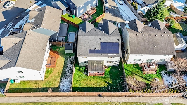 aerial view with a residential view