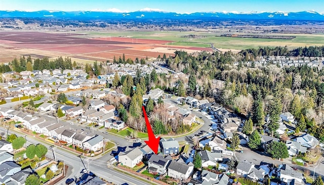 aerial view with a residential view and a mountain view