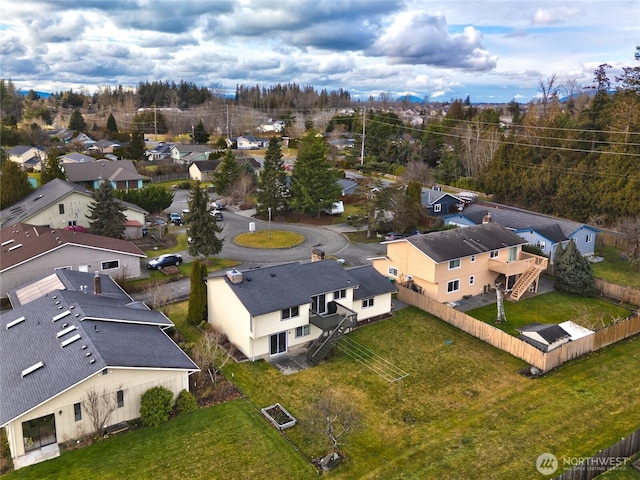 aerial view featuring a residential view