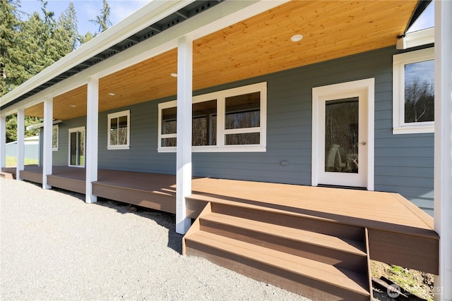 exterior space with a porch