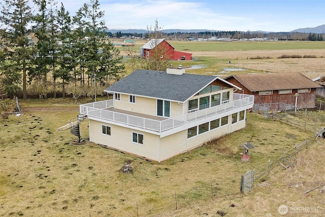 aerial view featuring a rural view