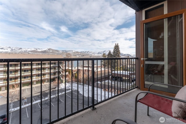 balcony with a mountain view