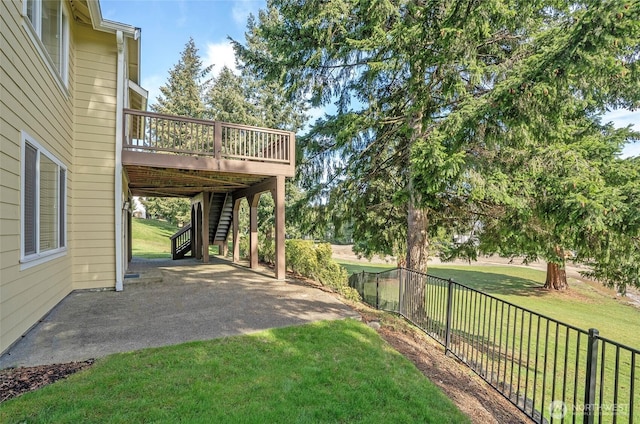 4329 Fairwood Blvd NE, Tacoma, WA 98422 - view of yard featuring stairway, fence, a deck, and a patio area