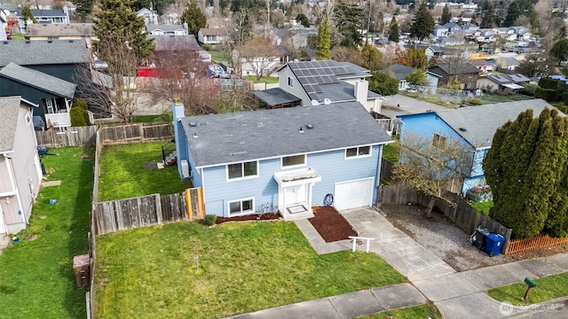 bird's eye view with a residential view