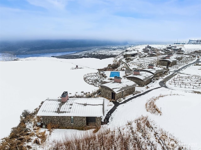 view of snowy aerial view