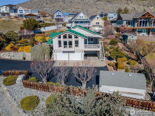 drone / aerial view with a residential view