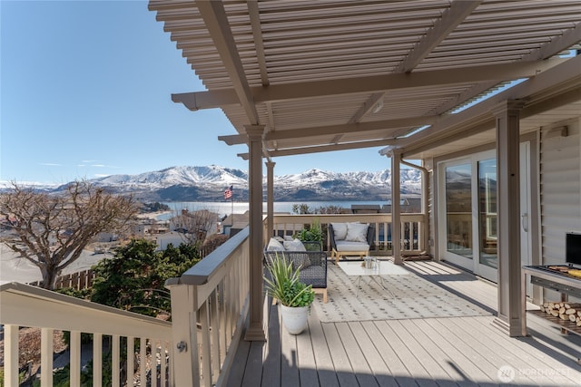 wooden deck with a pergola