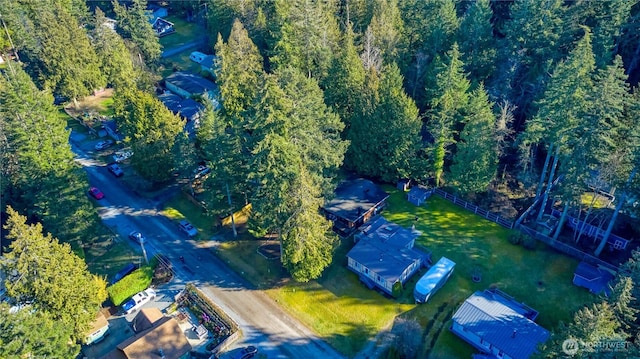 bird's eye view with a forest view