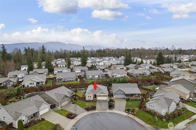 aerial view featuring a residential view