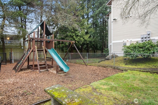 view of playground with fence