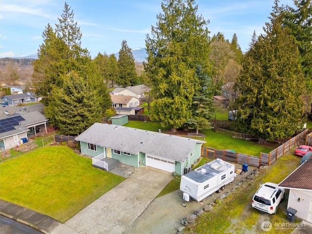 birds eye view of property featuring a residential view