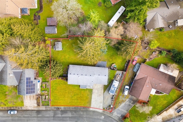 bird's eye view featuring a residential view