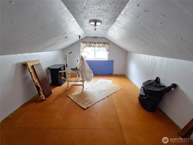 bonus room with vaulted ceiling