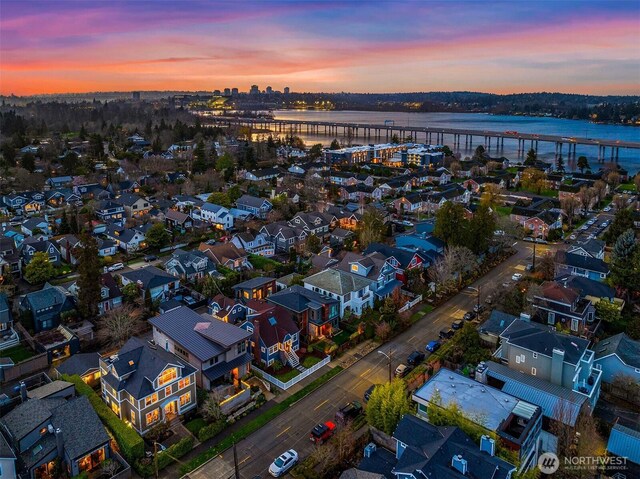 2311 42nd Ave E, Seattle, WA 98112 - aerial view at dusk featuring a water view