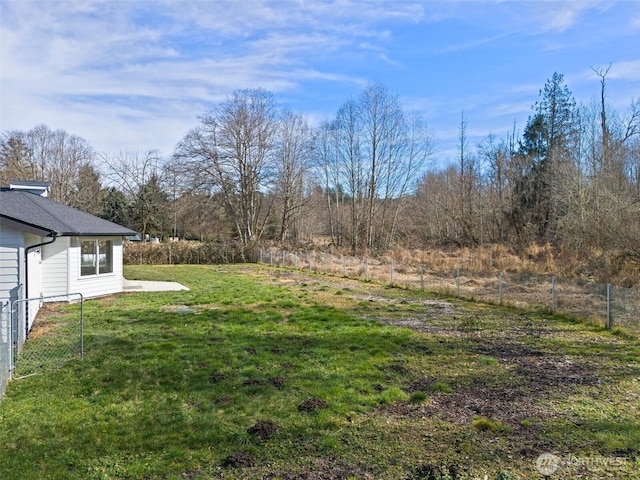 view of yard with fence