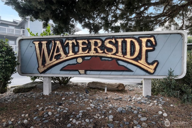 view of community sign