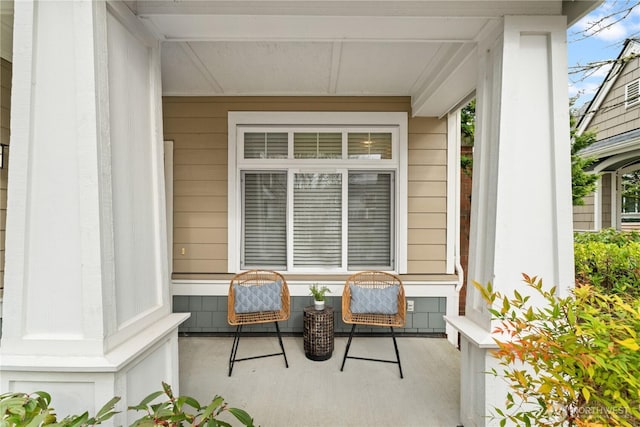 view of patio featuring covered porch