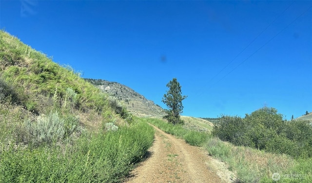 view of street with a mountain view