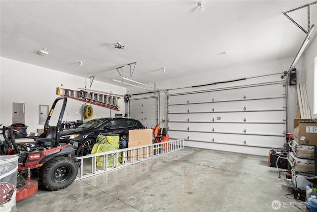 garage with electric panel