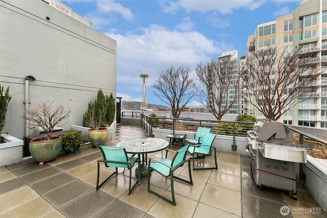 view of patio with area for grilling