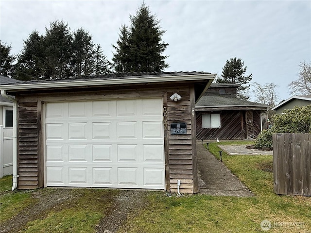 garage with driveway