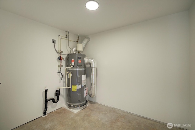 utility room with water heater