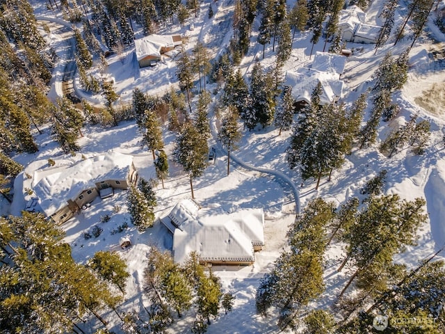 view of snowy aerial view