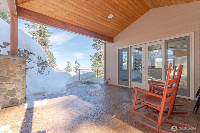 view of patio featuring french doors