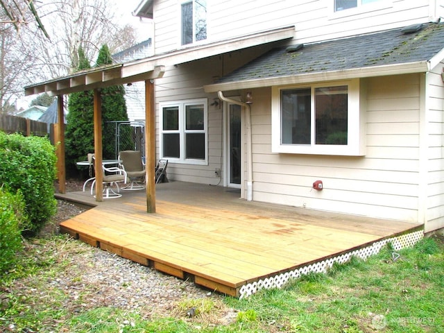 wooden deck with fence