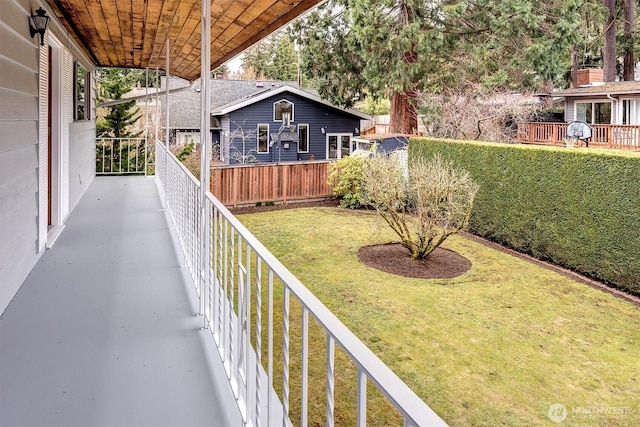 view of yard with fence