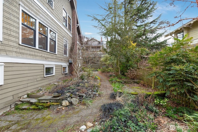 view of yard with fence