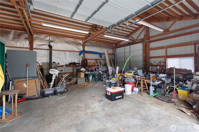 garage featuring metal wall