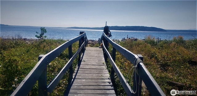 exterior space featuring a water view