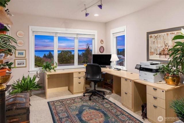 home office featuring baseboards