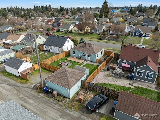 aerial view with a residential view