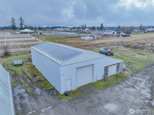 exterior space with an outbuilding