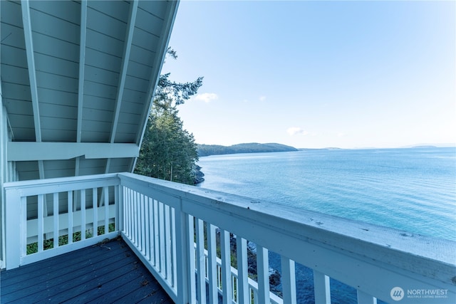 balcony with a water view