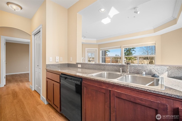251 W Bakerview Rd Unit 306, Bellingham, WA 98226 - kitchen with black dishwasher, light wood finished floors, recessed lighting, and light countertops